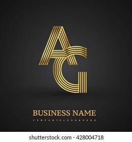 Letter AG linked logo design. Elegant golden colored symbol for your business or company identity.