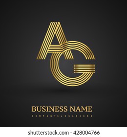 Letter AG linked logo design. Elegant golden colored symbol for your business or company identity.