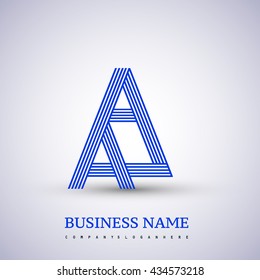 Letter AG linked logo design. Elegant blue colored, symbol for your business name or company identity.