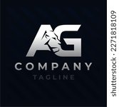 Letter AG Lion Head Initial Logo Design