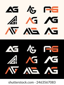Letter AG logo icon abstract vector design