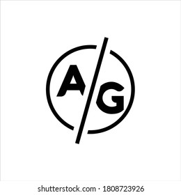 Elemento de plantilla de diseño de icono de logotipo de Letter AG