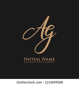 Letter Ag Logo. Initial Letter Design Vector Luxury Colors