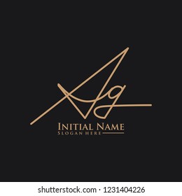 Letter Ag Logo. Initial Letter Design Vector Luxury Colors