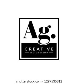 Letter Ag Logo. Initial Letter Design Vector Luxury Colors