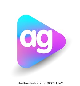 Letter AG logo in triangle shape and colorful background, letter combination logo design for business and company identity.
