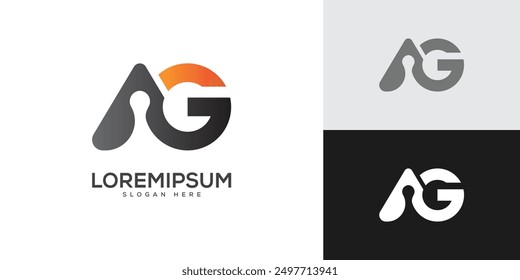 Letra AG Logo Vector Plantilla de diseño mínima.