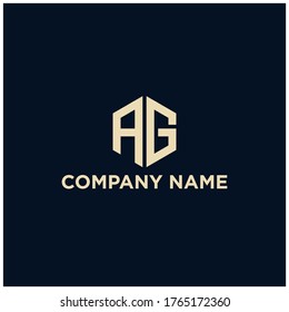 Letter AG logo.Hexagonal logo.Template logo.Geometrisches Logo