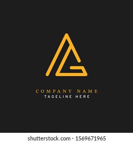 Letter AG logotype Monoline style, simple and elegant AG logo - Vector 