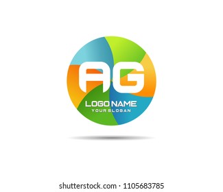 Letter AG Modern Shape Logo Design Template Element