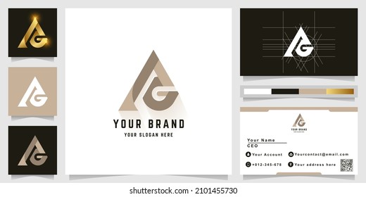 Letter A or AG monogram logo with business card design