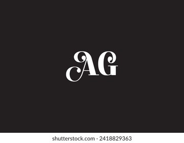 Letter AG monogram with plant leaf, agriculture logo design concept. Vector illustration