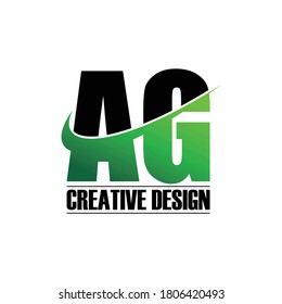 Letra AG diseño de logotipo simple vectorial