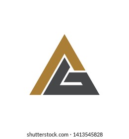 Letter AG triangle logo design vector