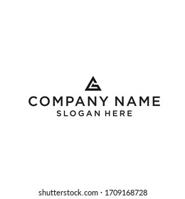letter ag triangle logo design vector illustration template
