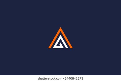 etiqueta de la letra con el diseño del icono del logotipo del triángulo vector plantilla inspiración