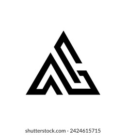 Letter Ag triangle shape line art creative unique monogram logo