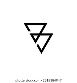 Letra ag triángulos símbolo geométrico simple logo vector