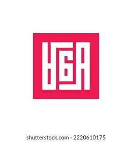 Plantilla de diseño del logotipo de AGA de la letra, monograma del logotipo de AGA del alfabeto geométrico