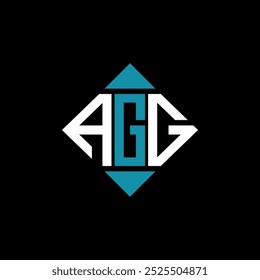 letter AGG square logo design vector illustration template. AGG rectangle diamond logo design.
