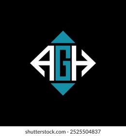 letter AGH square logo design vector illustration template. AGH rectangle diamond logo design.
