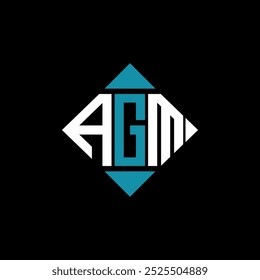 letter AGM square logo design vector illustration template. AGM rectangle diamond logo design.
