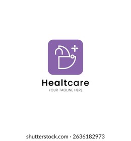 Letter AGminimalist and iconic healthcare logo, medical and clinic with stethoscope