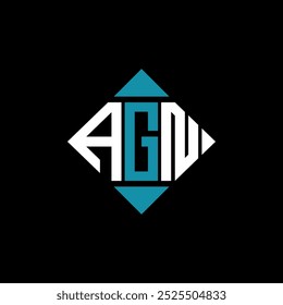 letter AGN square logo design vector illustration template. AGN rectangle diamond logo design.
