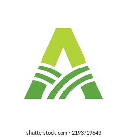 Letter A Agriculture Logo. Agro Farm Logo Based on Alphabet for Bakery, Bread, Cake, Cafe, Pastry, Home Industries Business Identity