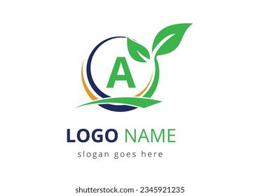 Letter A Agriculture Logo. Agro Farm Logo Based on Alphabet for Bakery, Bread, Cake,  Home Industries Business Identity. Agriculture and farming logo design