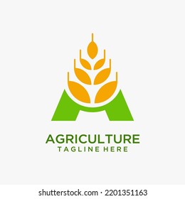 Letter A for agriculture logo design	