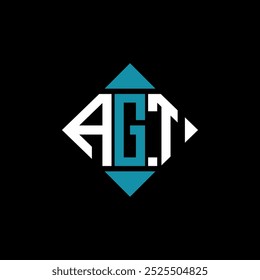 carta AGT cuadrado logo diseño Ilustración vectorial Plantilla. Diseño de logotipo de diamante rectángulo AGT.
