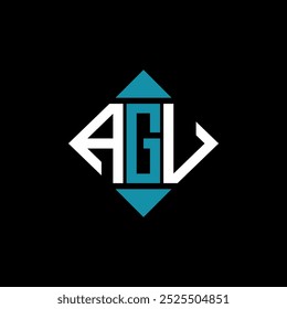letra AGV cuadrado logo diseño Ilustración vectorial Plantilla. Diseño de logotipo de diamante rectángulo AGV.
