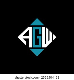 letter AGW square logo design vector illustration template. AGW rectangle diamond logo design.
