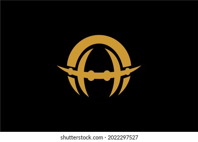 Letter AH abstract logo design. Dental clinic logo symbol.