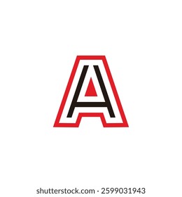 letter ah abstract stripes colorful geometric lines logo vector 