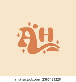 letter AH Elegant wedding alphabet. Typography luxury classic lettering serif fonts decorative logo vintage retro concept.