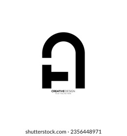 Letter Ah or Ha creative line art unique geometric symbol abstract monogram logo
