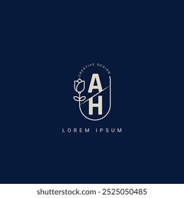 Letter AH HA Creative Logo design with unique and simple design