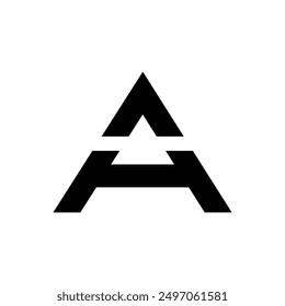 Letter Ah or Ha creative triangle shape initial logo