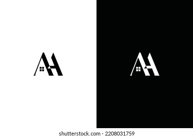 Letter AH or HA and House Logo