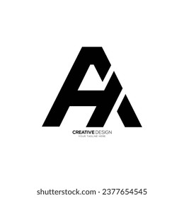 Letter Ah or Ha initial design with modern unique shape new monogram logo