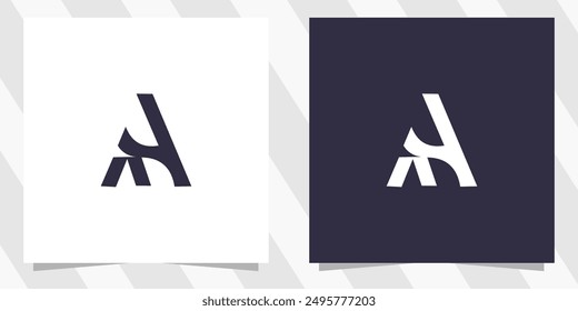 letter ah ha logo design vector