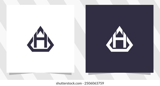 letter ah ha logo design vector