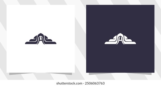 letter ah ha logo design vector