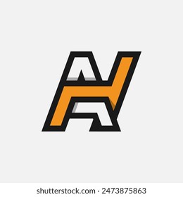 Letter AH or HA Logo, Monogram Logo letter A with H combination, design logo template element, vector illustration