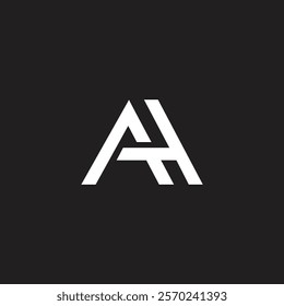 Letter AH or HA logo unique and beauty logo design concept and modern art icon company logo design vector and white color on black background.