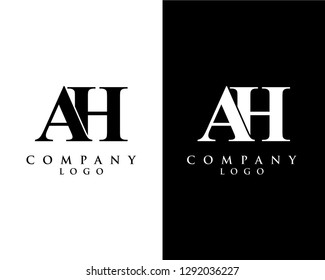 letter ah, ha modern initial logo design vector, with white and black color that can be used for any creative business.