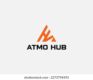 Letter AH HA Simple Monogram Logo