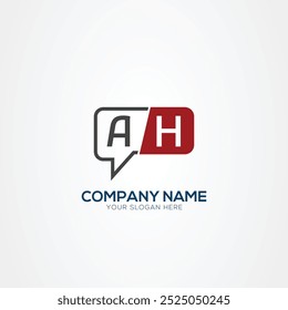 Letter AH HA tech logo, chat design, communication, robot logo design Vector